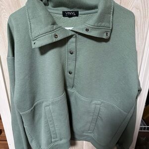 Green Vinyl Pullover Sweatshirt